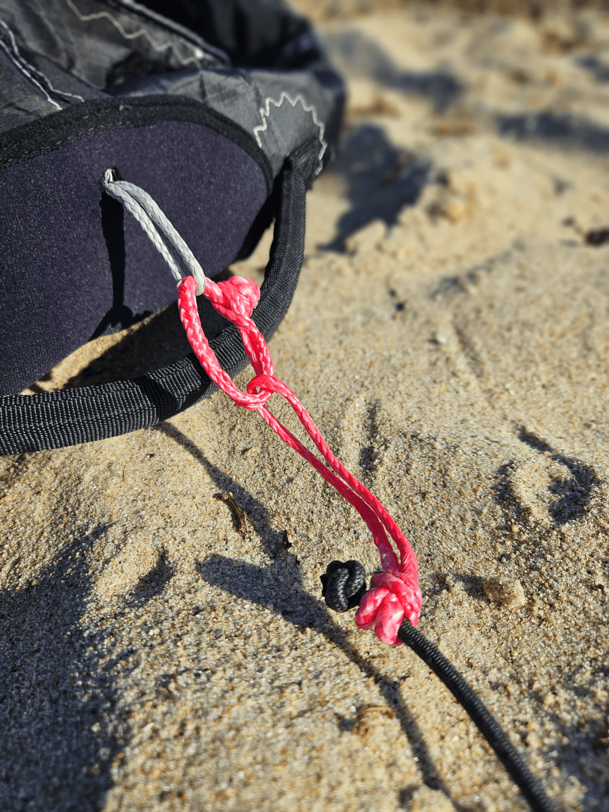 Wing Leash with EasyConnector on a harness